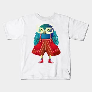 My Owl Red Pants Kids T-Shirt